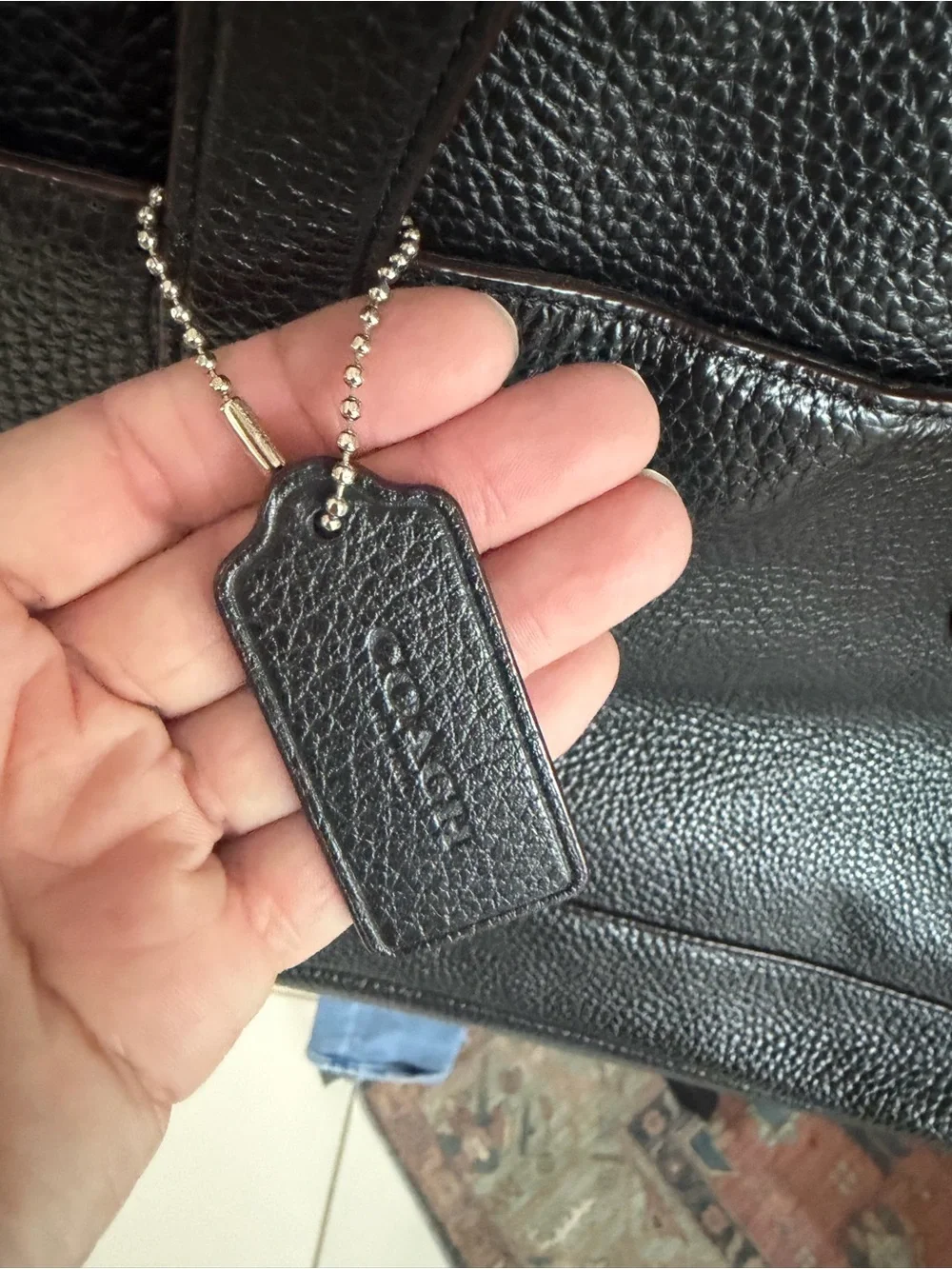 Coach Men's/unisex Hamilton Black Pebbled Leather Laptop Bag Crossbody